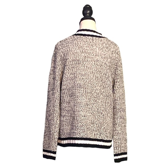 $5$ add on Say What? - black & white collegiate boyfriend sweater. Size X-Large - Picture 3 of 9